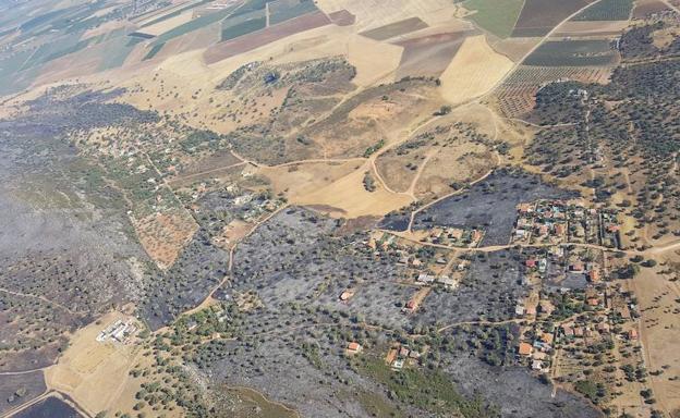 Las llamas han calcinado unas 500 hectáreas de la Sierra de San Serván