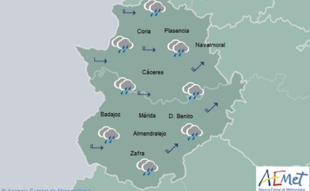 Mapa de la previsión de la Aemet para este viernes/AEMET
