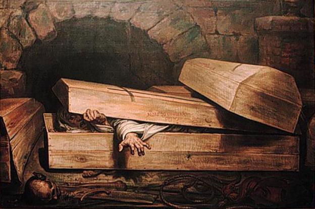 Ilustración de 'El entierro prematuro', de Poe./