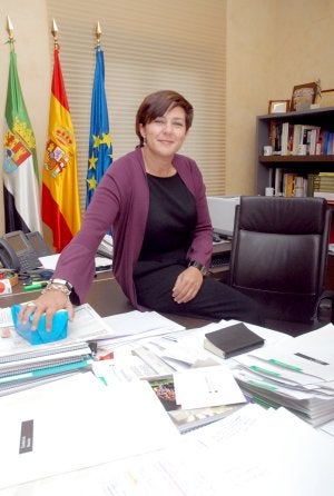 Eva María Pérez en el despacho de la Consejería en Mérida. :: BRÍGIDO/