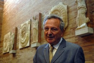 Rafael Moneo ayer en el Museo Nacional de Arte Romano con motivo del 25 aniversario de la construcción de la nueva sede. :: BRÍGIDO/