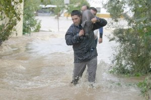 Inundación en la zona de la Ribera del Marco en noviembre del 2006. :: HOY/