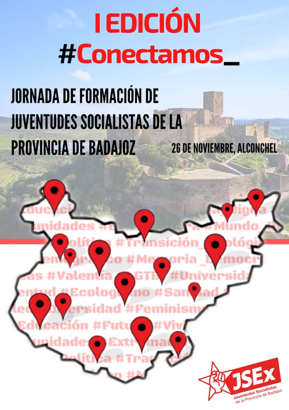 Alconchel acoge una jornada formativa de jóvenes socialistas de la provincia de Badajoz