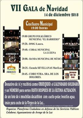 La VII Gala de Navidad se celebrará el próximo 14 de diciembre