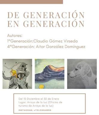 Exposición de pintura 'De generación a generación' en la Oficina de Turismo de Arroyo de la Luz