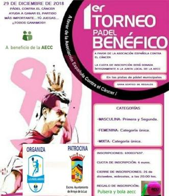 A. D. Pádel Arroyo organiza su primer torneo benéfico a favor de la AECC