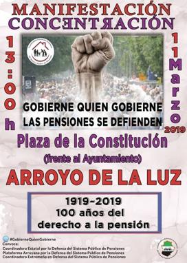 Concentración en la Plaza de la Constitución en defensa de las pensiones