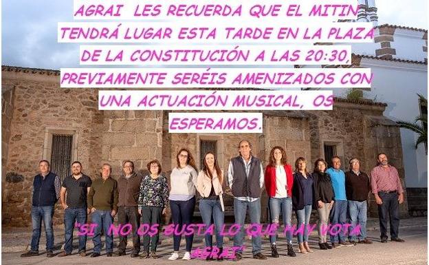 Esta tarde se celebra el mitin de Agrai
