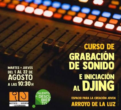 El ECJ de Arroyo de la Luz acoge un curso de Grabación de Sonido e Iniciación al Djing