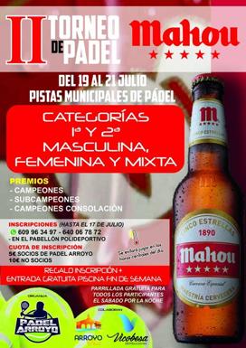 Último día para inscribirse en el II Torneo de Pádel Mahou
