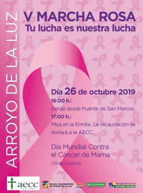 La V Marcha Rosa de Arroyo de la Luz se celebrará el 26 de octubre