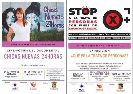 Comienza en Arroyo de la Luz el proyecto 'Municipios de Cáceres dicen stop a la trata de seres humanos y la feminización de la pobreza' con el cine-fórum 'Chicas Nuevas 24 horas'