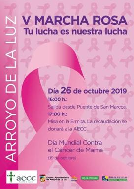 Mañana sábado, 26 de octubre, se celebra la V Marcha Rosa de Arroyo de la Luz