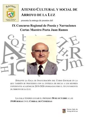 El Ateneo Social y Cultural de Arroyo de la Luz entrega los premios del IX Concurso Literario Juan Ramos