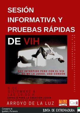 Sesión informativa y pruebas rápidas de VIH en el ECJ de Arroyo de la Luz