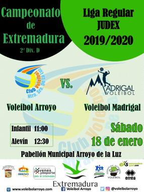 Alevines e infantiles reciben en casa a Voleibol Madrigal