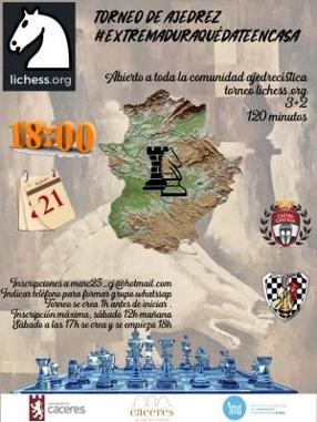 Torneo de ajedrez #ExtremaduraQuédateenCasa