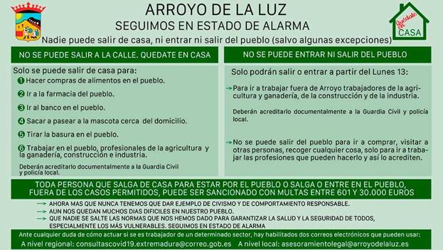 Arroyo finaliza el aislamiento, pero continuamos en estado de alarma