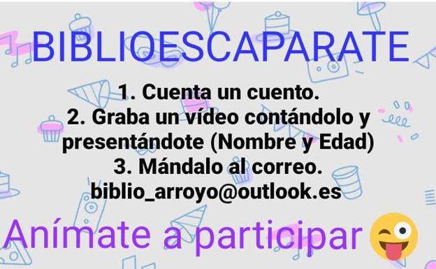 La biblioteca de Arroyo lanza el reto 'Biblioescaparate lector: En casa también se cuentan cuentos'