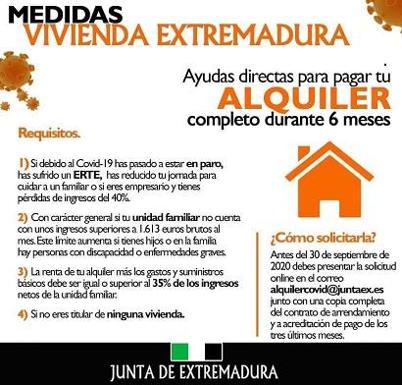Ayudas para el alquiler de la Junta de Extremadura