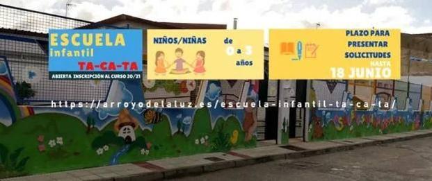 Hoy finaliza el plazo de inscripción para la Escuela Infantil Ta-Ca-Tá