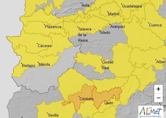 Las Vegas del Guadiana y la Meseta Cacereña, en alerta amarilla este martes por tormentas y altas temperaturas