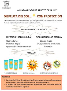 El Ayuntamiento de Arroyo de la Luz lanza la campaña 'Disfruta del sol… con protección'