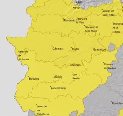 La alerta amarilla por calor se amplía este miércoles a toda Extremadura y el jueves regresa el nivel naranja