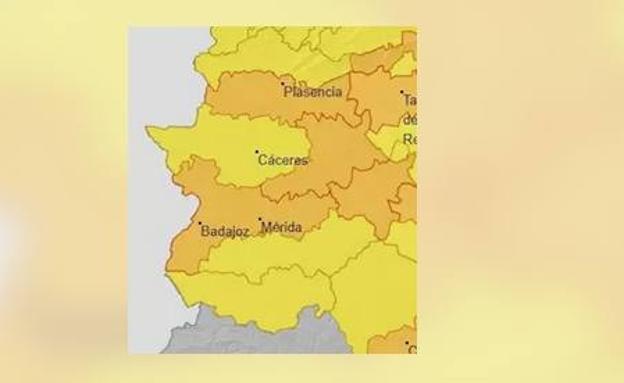 La alerta naranja por altas temperaturas se mantiene activa este viernes en varias comarcas de Extremadura