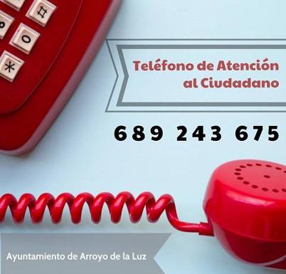 El Ayuntamiento de Arroyo de la Luz habilita el Teléfono de Atención al Ciudadano