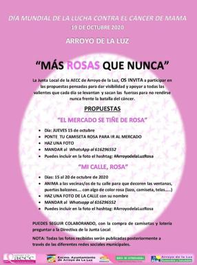 Mañana, 15 de octubre, el mercado de Arroyo de la Luz se teñirá de rosa