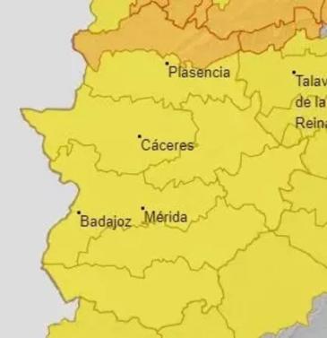 Extremadura permanece en alerta amarilla este martes por viento, que podrá alcanzar los 80km/h