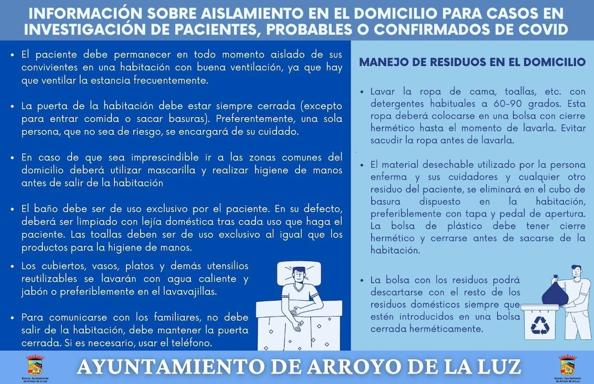 El ayuntamiento recuerda la forma en que debe realizarse el aislamiento domiciliario