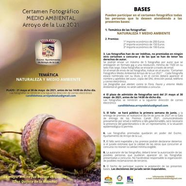 Finaliza el plazo para participar en el Certamen Fotográfico Medio Ambiental de Arroyo de la Luz