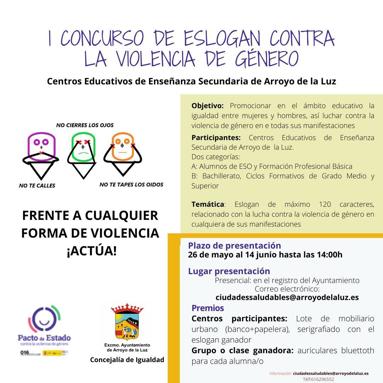 El Ayuntamiento organiza un concurso de eslóganes frente a la violencia de género