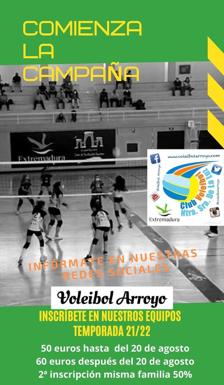 El club de voleibol de Arroyo de la Luz abre las inscripciones para la próxima temporada