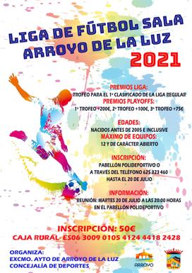 El Ayuntamiento de Arroyo de la Luz organiza la Liga de Fútbol Sala 2021