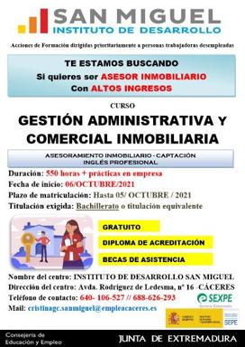 Curso de Gestión Administrativa y Comercial Inmobiliaria