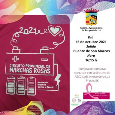 El 16 de octubre se celebra la Marcha Rosa de Arroyo de la Luz