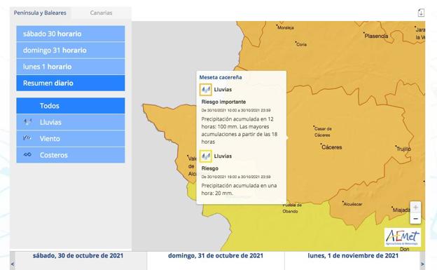 La provincia cacereña se encuentra en alerta naranja