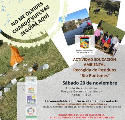 Recogida de residuos en el río Pontones