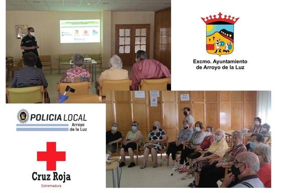 28 arroyanos participan en la charla de la Policía sobre timos y estafas a personas mayores