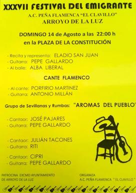 Arroyo de la Luz celebra el XXXVII Festival Flamenco del Emigrante