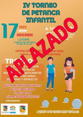 Aplazado el IV Torneo de Petanca Infantil