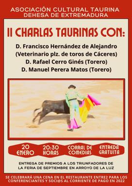 II Charlas de la Asociación Cultural Taurina Dehesa de Extremadura
