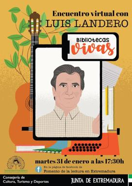 La biblioteca de Calamonte participa en un Encuentro Virtual con Luis Landero