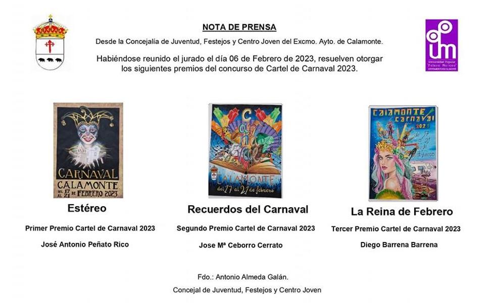 Premiados en el concurso del Cartel de Carnaval 2023