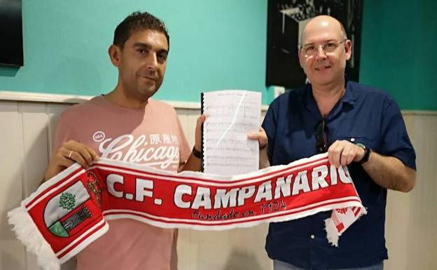 Andrés Ángel Blanco compone y regala el himno al CF Campanario