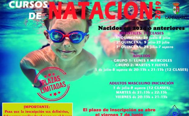 La inscripción en los cursos de natación se abre este viernes 7