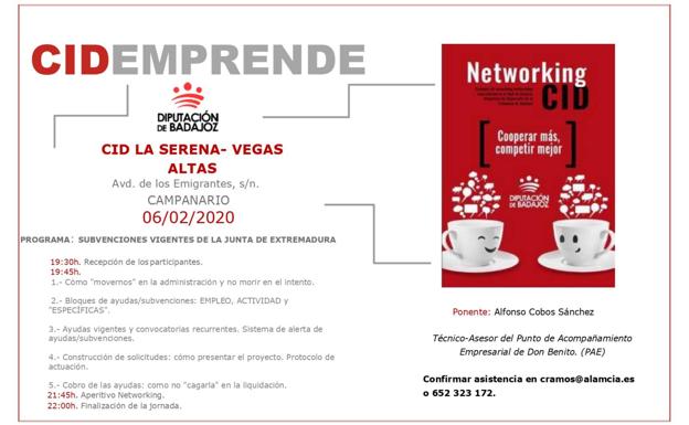 El CID La Serena-Vegas Altas organiza un encuentro para hablar de subvenciones en la Junta de Extremadura